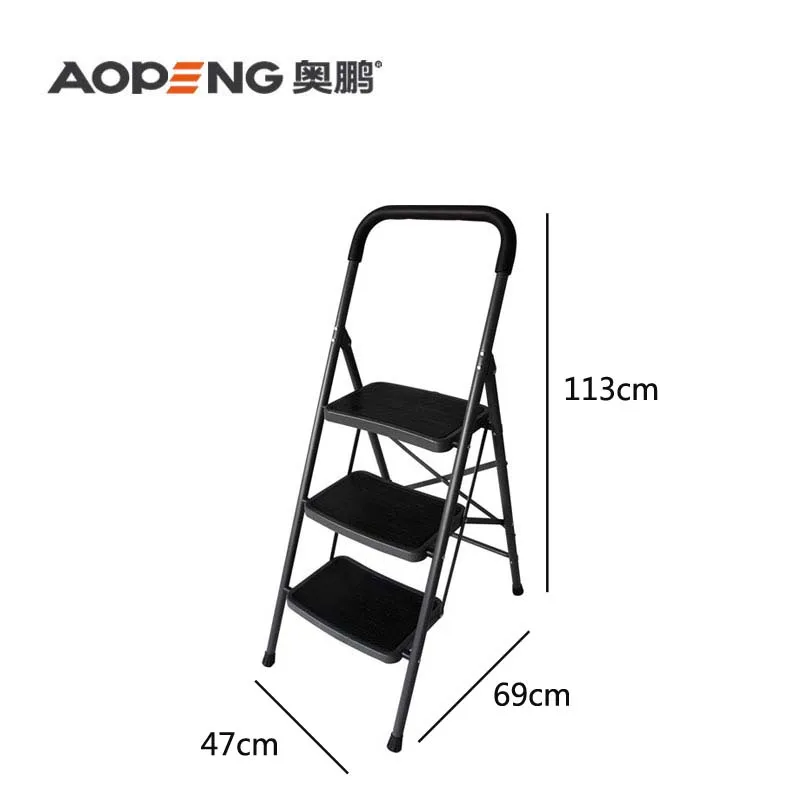 3 steps household steel ladder with firm steps AP-1103G