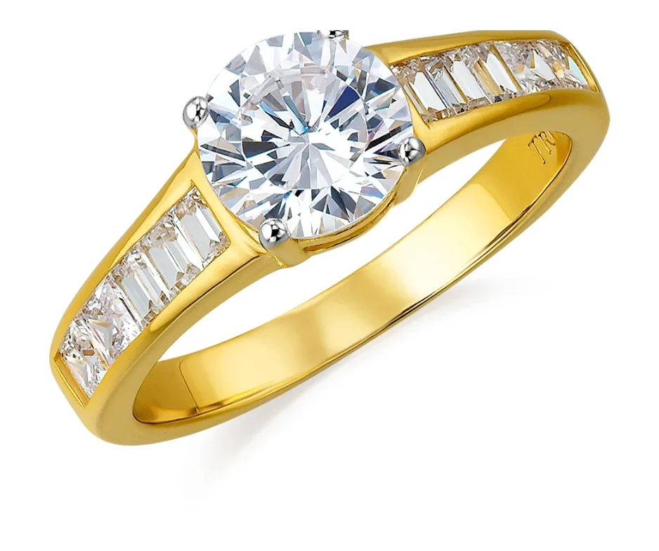 Provence Jewelry 2.01ct F VS2 Lab grown diamond ring Yellow 18K Really Gold Engagement Ring Luxury Jewelry  Queen Victoria