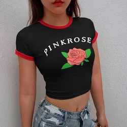 Mandy 2023 new design custom printed crop top t-shirt ladies casual fashion clothes