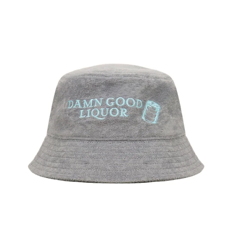 High Quality Custom Logo Embroidery Terry Towel Cloth Bucket Hat