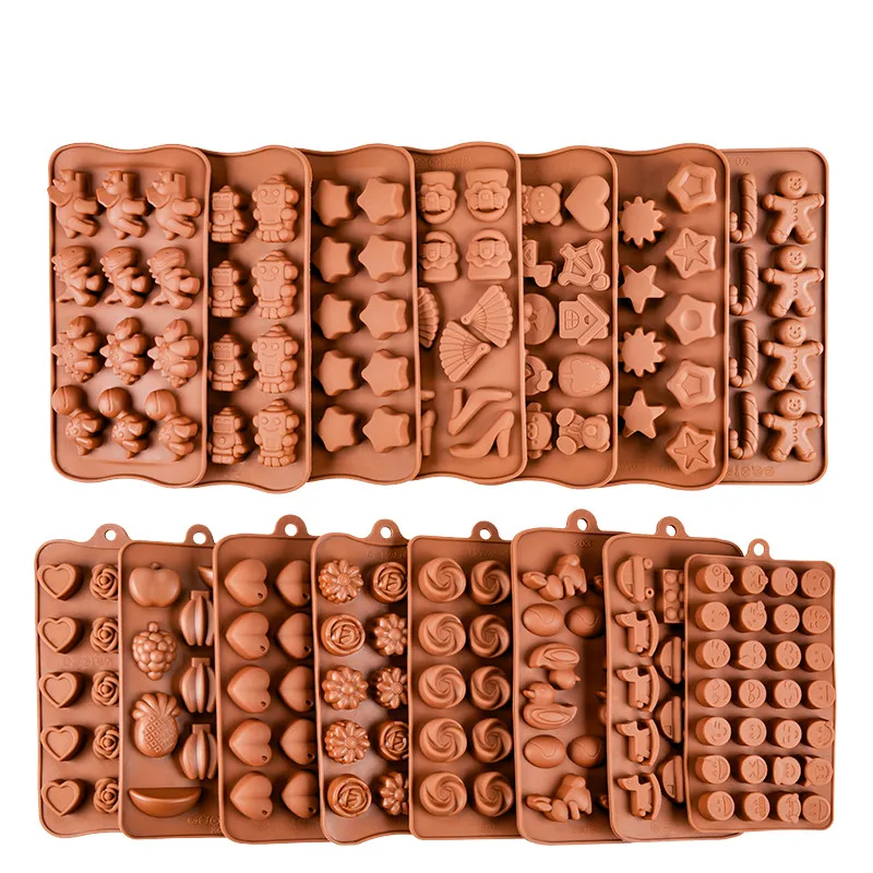 New Silicone Chocolate Mold 24Shapes Chocolate Baking Tools Non-stick Cake Jelly&Candy 3D Mold Decoration DIY Hot Sale