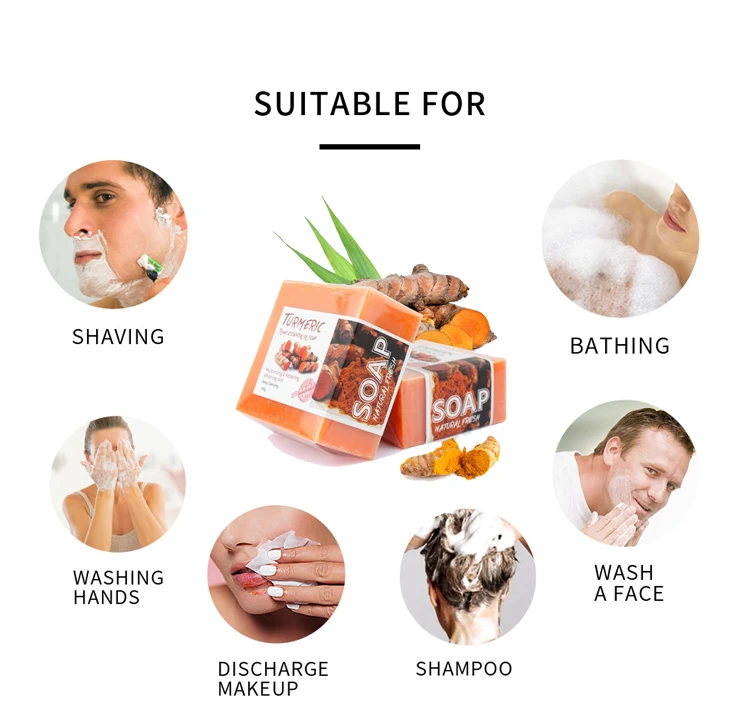 Manufacturer Private Label Natural Organic Bar Handmade Tumeric soap