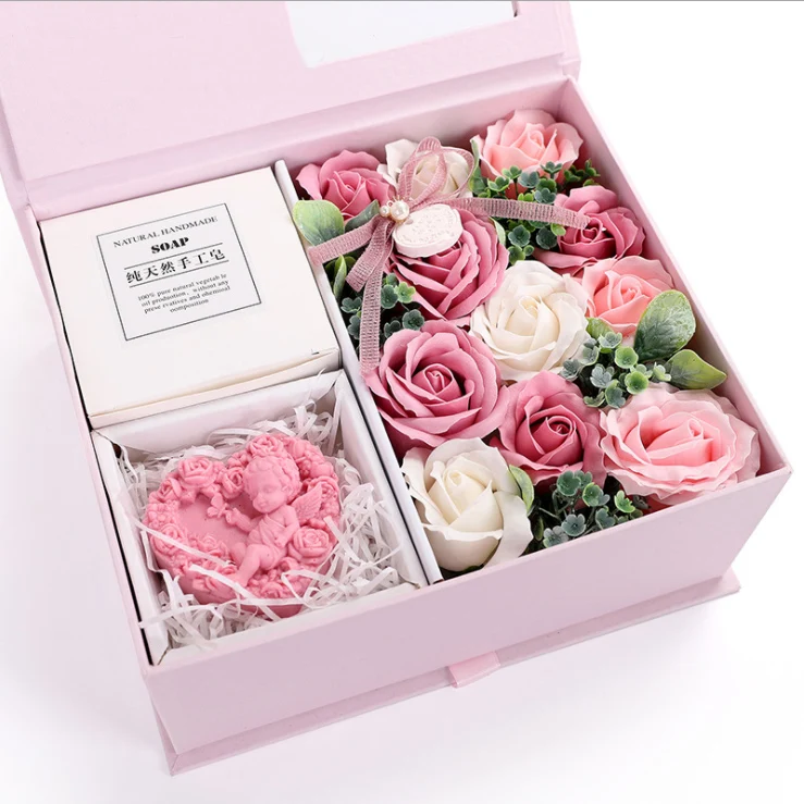 Preserved Eternal Soap Roses Flowers in Gift Box Best Valentines Day Gifts for Girlfriend