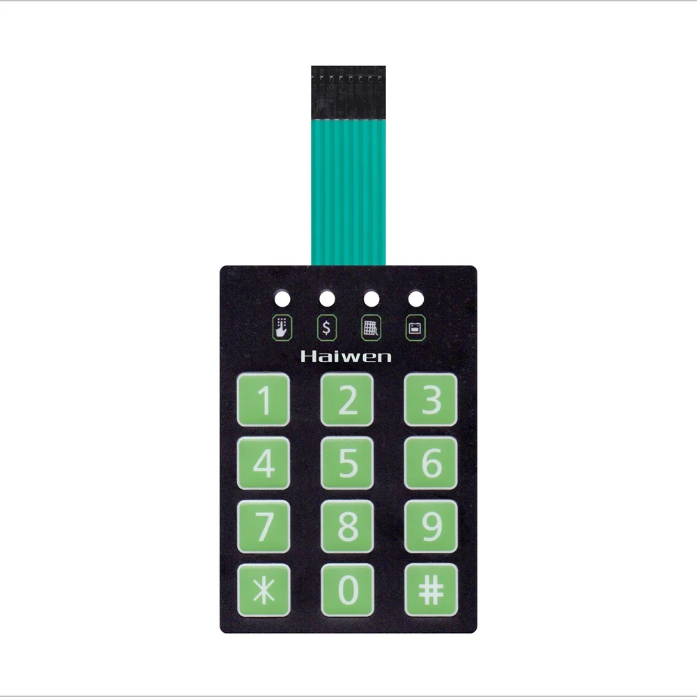 Custom Waterproof 12 Key Matrix Membrane Switch Keypad 4x3