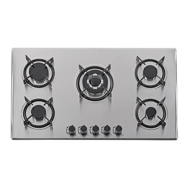 
Built-In Gas Hob Table Cooktop 5 Burner Stainless Steel Electronic Ignition Gas Stove 