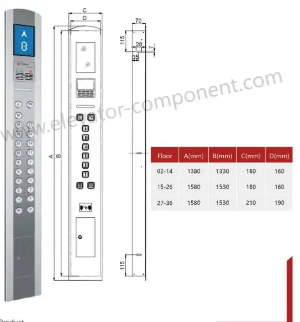 
Ou Lun kai manufacturer Cheap Elevator LOP & COP /SN-COP-080 