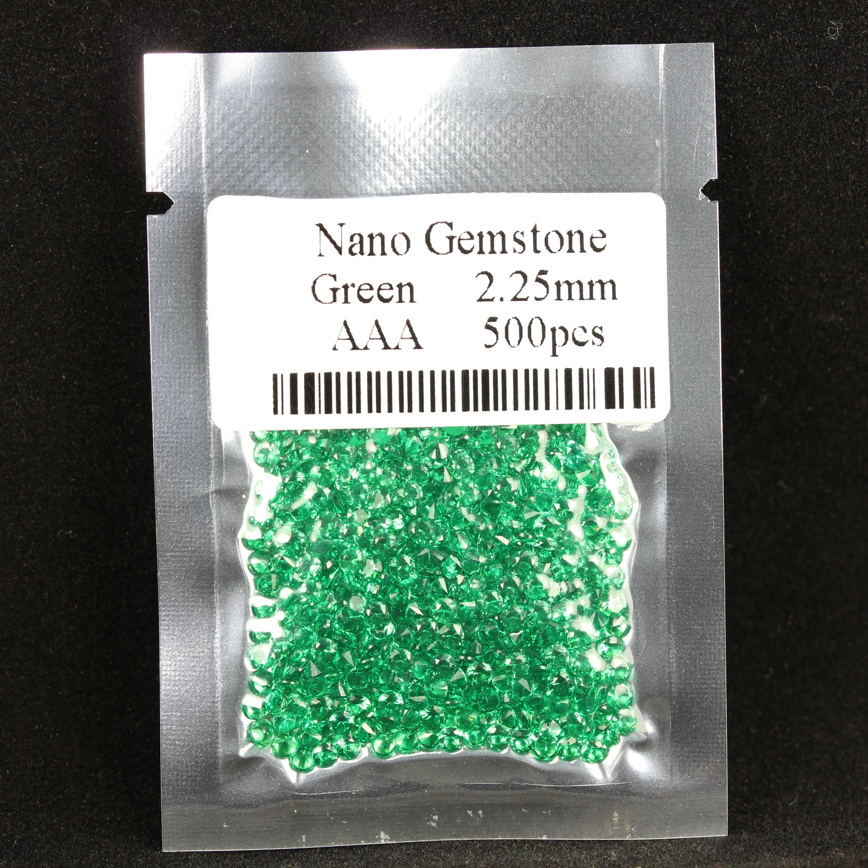 2.25mm xygems popular emerald green synthetic nano gemstones round for jewelry ring