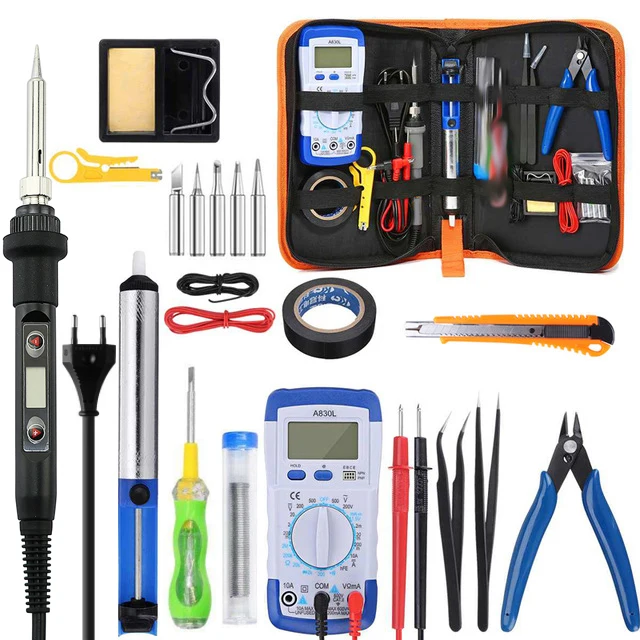 80W Digital Electric Soldering Iron Kit 20 in 1 pcs Set Temperature Adjustable 220V 110V Welding Tool