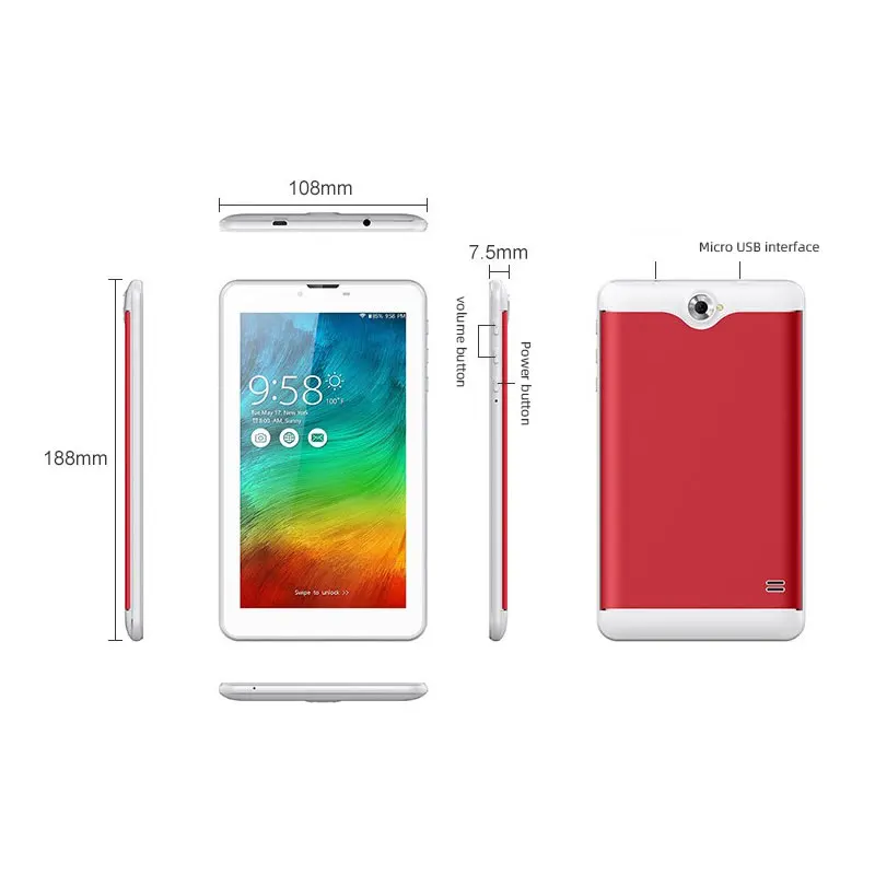 Factory mini pad 7 inch 3g calling tablet cheapest tablet with built-in 3g MTK6582 CPU quad core 1+8GB android tablet