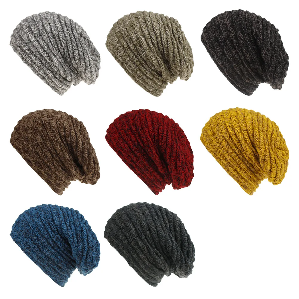 Unisex Autumn and Winter New Knitted Fleece-lined Beanie Hats Warm Ear Protection Custom Logo Wool Blank Golf Beanie Hats