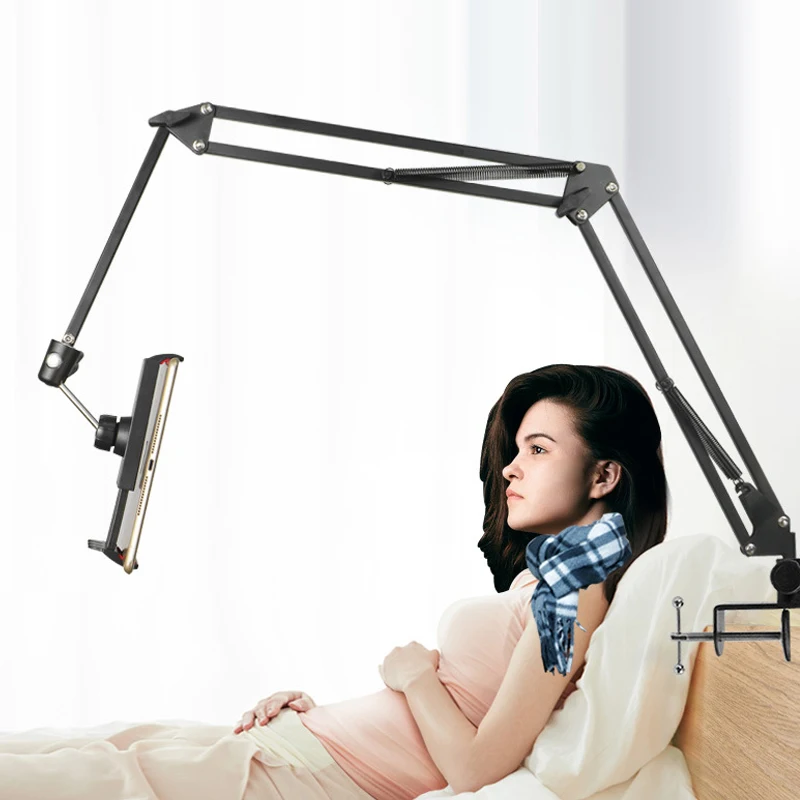 2022 High Quality Overhead Bed Table Adjustable Tablet Stand Flexible Lazy Long Arm Metal Tablet Holder