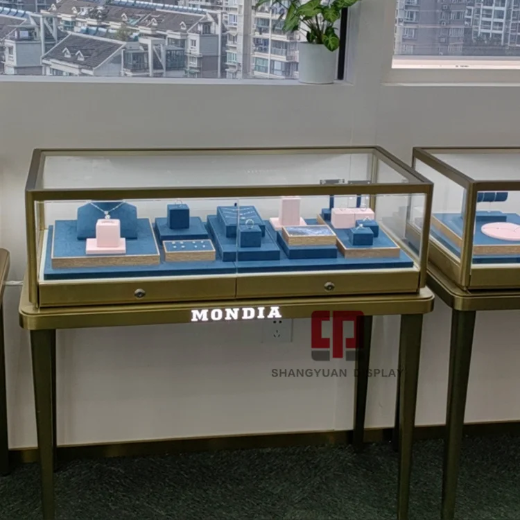 Diamond Jewelry Store Glass Display Cabinet High-End Jewelry Counter Furniture Customization Manufacturer