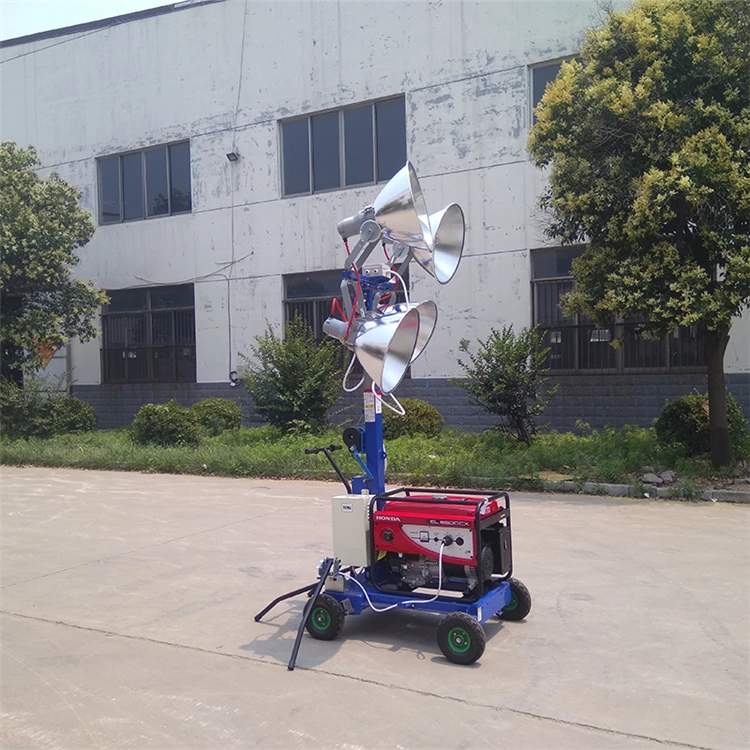 Cheap Price 400w-1000w Portable Mobile Light Tower diesel Floodlight Lighting Tower with Generator