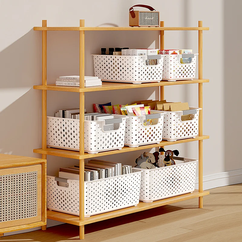 Wholesale Custom Logo Cheap Bathroom Storage Organizer Boxes Hollow Plastic Storage Baskets