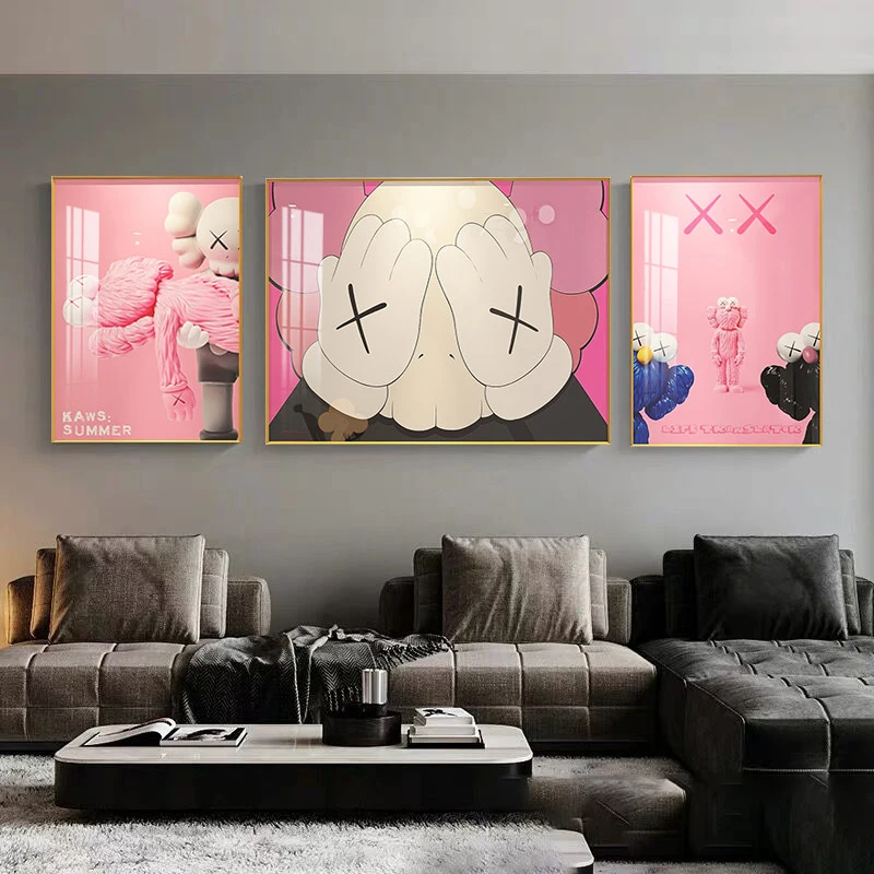 Wholesale 3 panels Home Decor acrylic abstract glass painting designs fashion crystal porcelain wall artwork painting