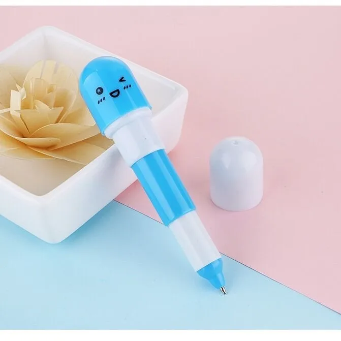 Cheap Price Vitamin Pill Ballpoint Pen Cute Cartoon Retractable Ball Pen Smiling Face Ball Pen For Kids (Random Color)