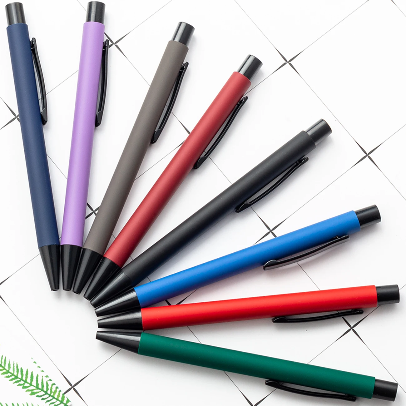 JH Cheap Custom Logo Promotional Rubberized Metal Click Pen For Promotion