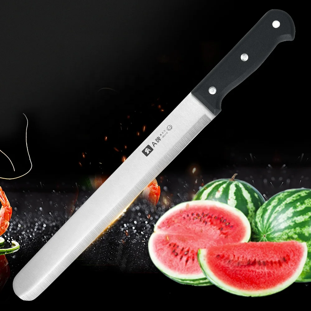 Factory Custom Hot Selling PP Handle Stainless Steel 10-inch Fruit  Knife Watermelon Knives Melon Cutter Knife For Kitchen
