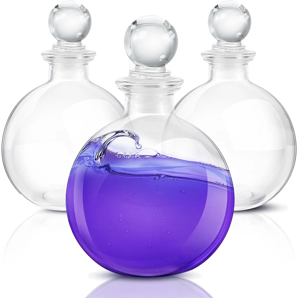 6oz 8.5oz Clear Spherical Potion Bottles Round Glass Bottles Clear Potion Jars  for Large Decorative Bottles Vases