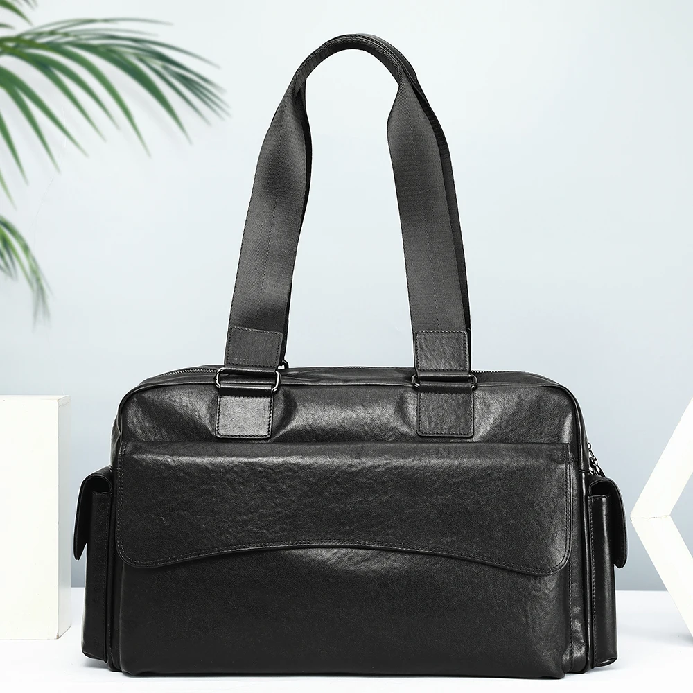 MARRANT Genuine Leather Business Handbag Men Designer Travel Bag Large Capacity Weekend Duffle Bags for Men Leather Travel Bag