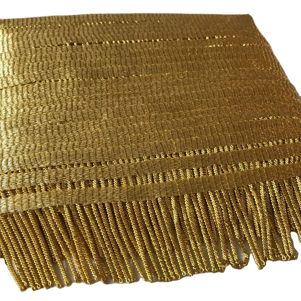 GOLD BULLION WIRE FRINGE FOR UNIFORM CATERPILLAR