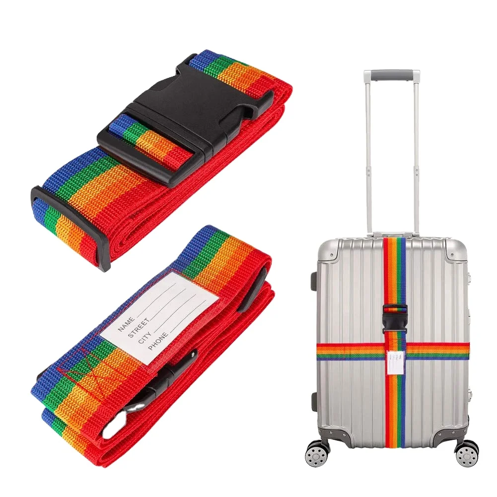 Wholesale Bulk Printed Adjustable Travel Luggage Belt Custom Logo Personalized Nylon Luggage Strap