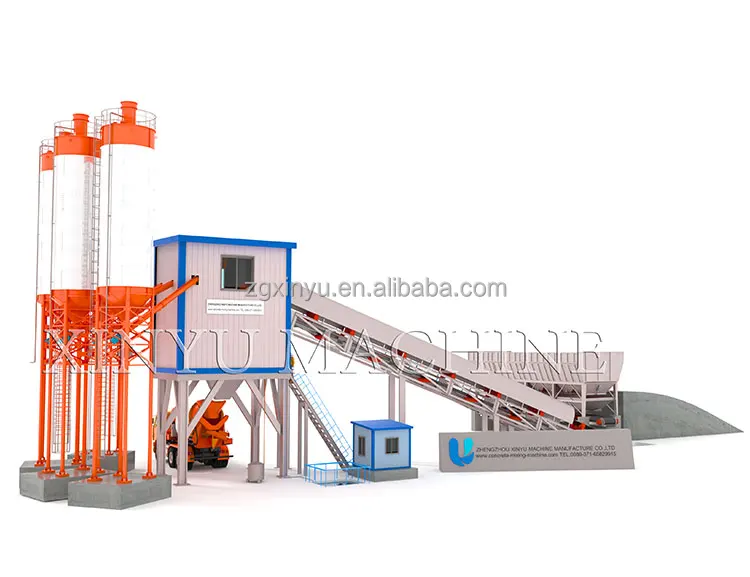 Hot Selling Concrete Mixing Station Cement Sand batching Central Mix 60m3 concrete batching plant with Bolted Cement Silo