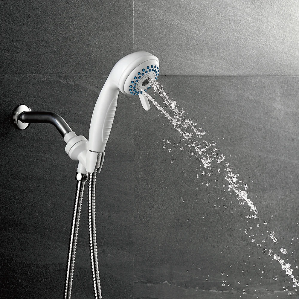3F5678-HD7 ABS white 3 function portable shower head with hose  washroom shower set