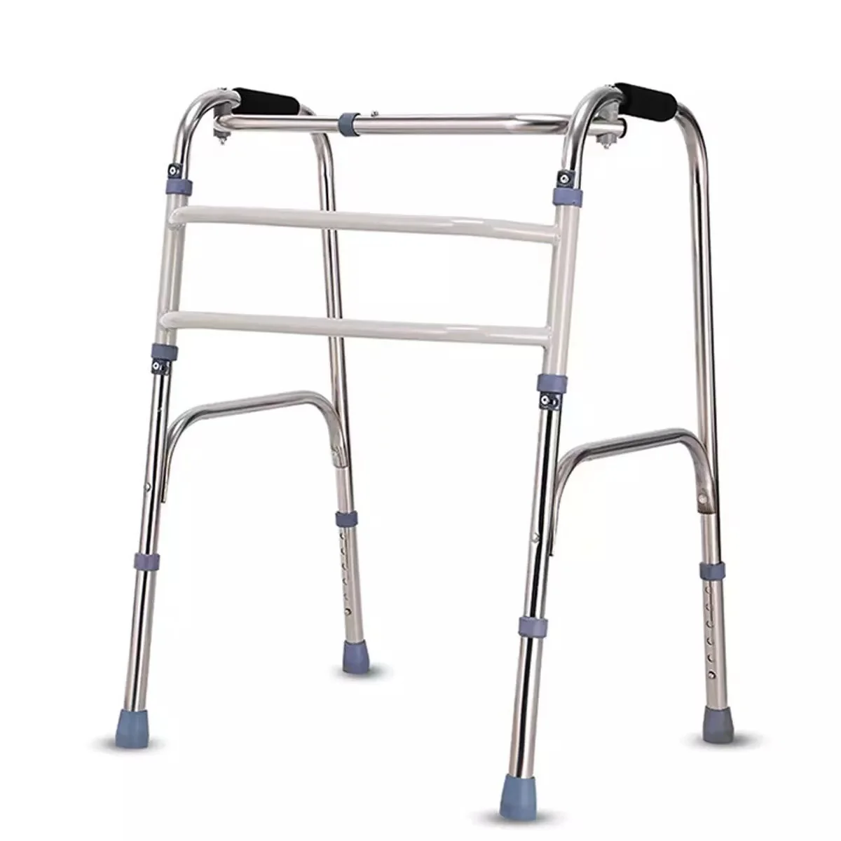 Elderly Foldable Walker Adjustable Height Walking Stick For Disabled Mobility Walking Aids Stainless steel walker