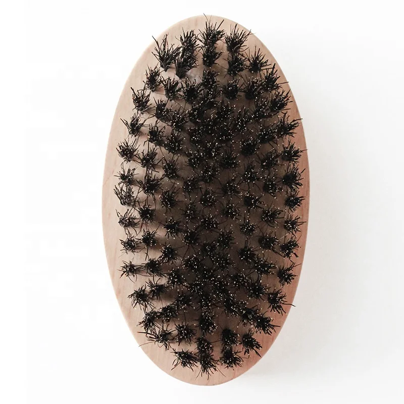 Nature oval wood 100% boar bristle beard shaving brush beard grooming kit for men custom logo