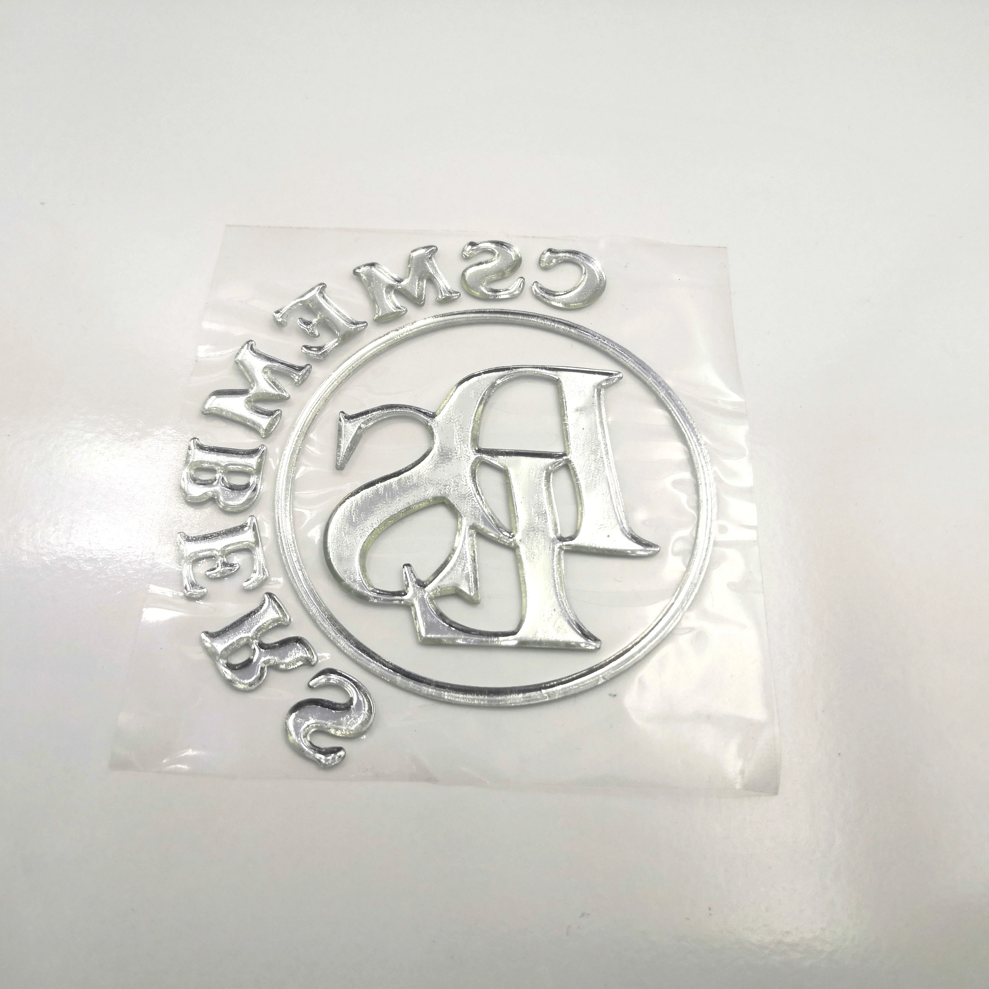 Custom 3d Plastic Logo Sticker Embossed Soft Label Home Decoration Plated Letters Private Brand Emblem Nameplate Customized