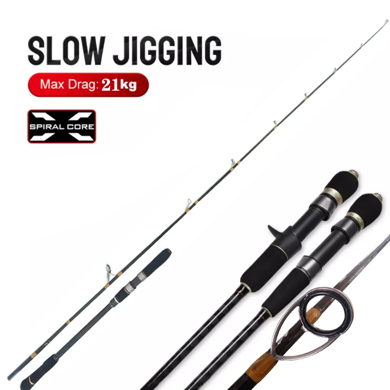 Customized slow jigging Rod IM 8 Carbon FUJI Reel seat add FUJI Guide Jigging Fishing rods for hanging bass