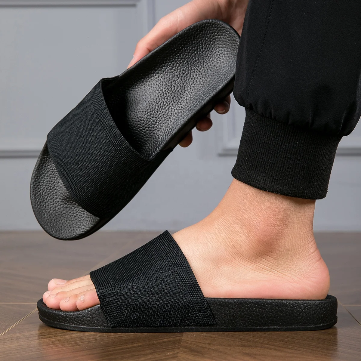 Hellosport flipflops logoslippers custom logo slippers sliders manufacturer unisex sandals for men