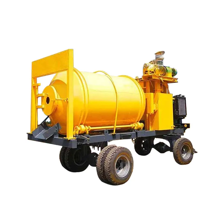 Small Hot Mix Bitumen Plant Portable Asphalt Drum Mixer