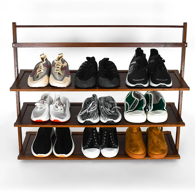 WDF Factory Wholesale scarpiera salvaspazio multi collapsible layer shoe rack muebles zapateros bamboo shoe stands for house use