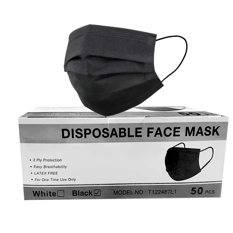 Most Popular Black Face Mask Disposable Face Mask cubrebocas Negro disposable tapabocas