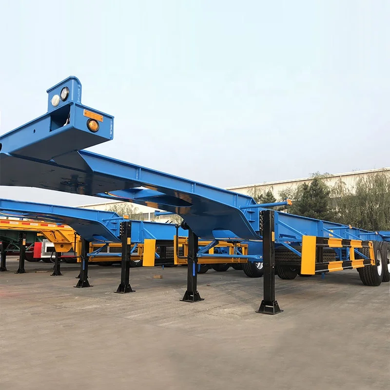 45ft Gooseneck Skeleton Chassis Semi Trailer Steel Customized Panda Truck Trailers Car Carrier Truck Trailer 12v / 24v, 7 Line