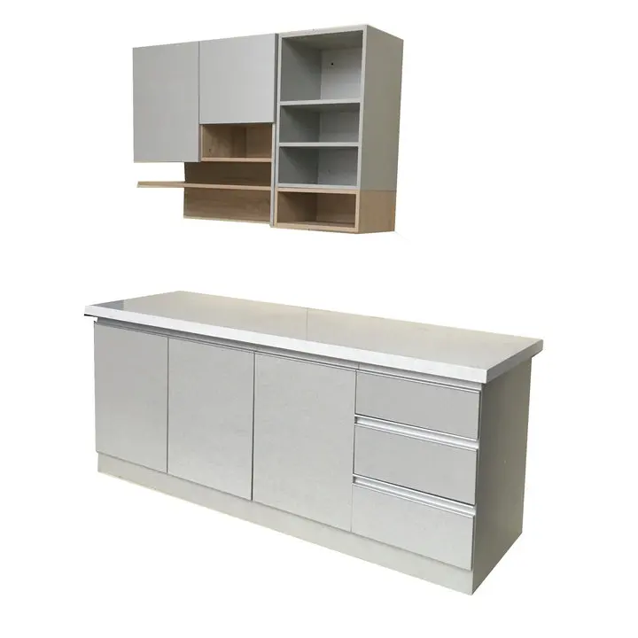 Melamine door G handle hang simple thailand white oak standing kitchen cabinets designs