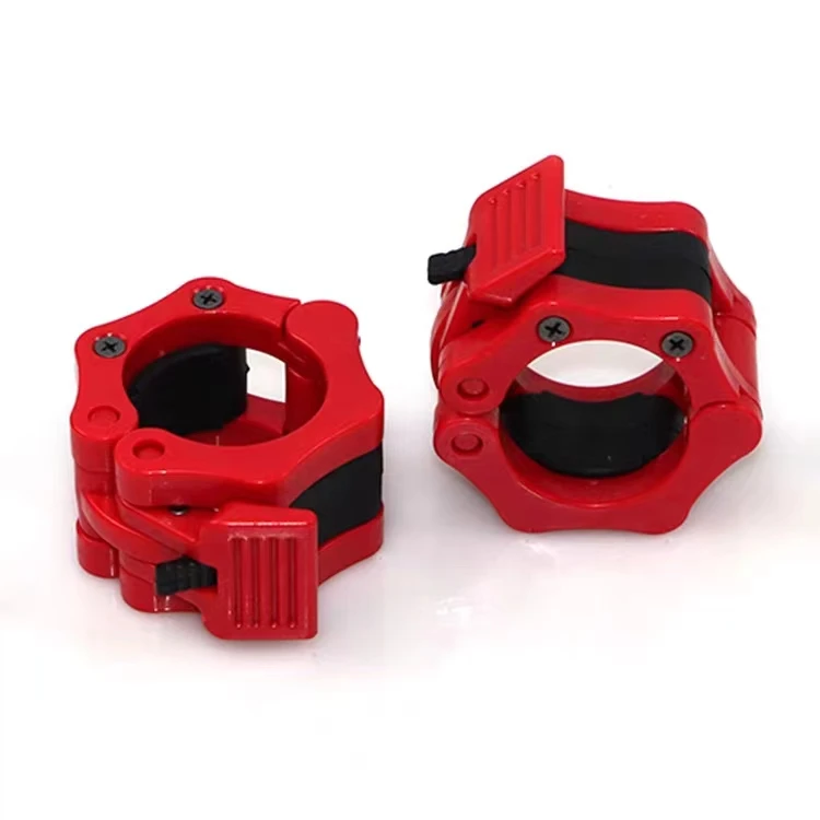 Fitness weightlifting barbell spring clamps collar lock 50mm plastic barbell bar collar clamp