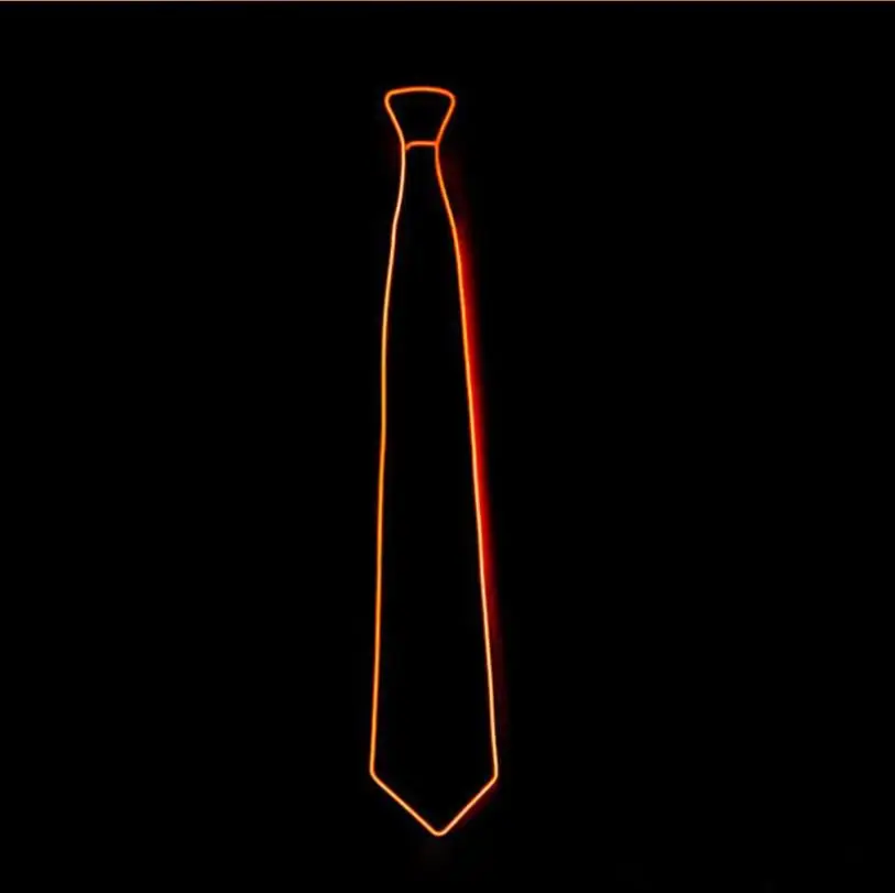 Rave LED Necktie Adjustable Glow Neon Party EL Light Up Tie Novelty Costume Props