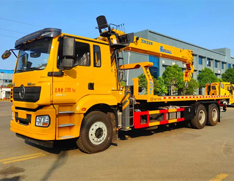 SHACMAN 6x4 Flatbed Truck 18 Tons Wrecker Truck with Crane 3 Tons -60 Tons Tow Truck for Sale