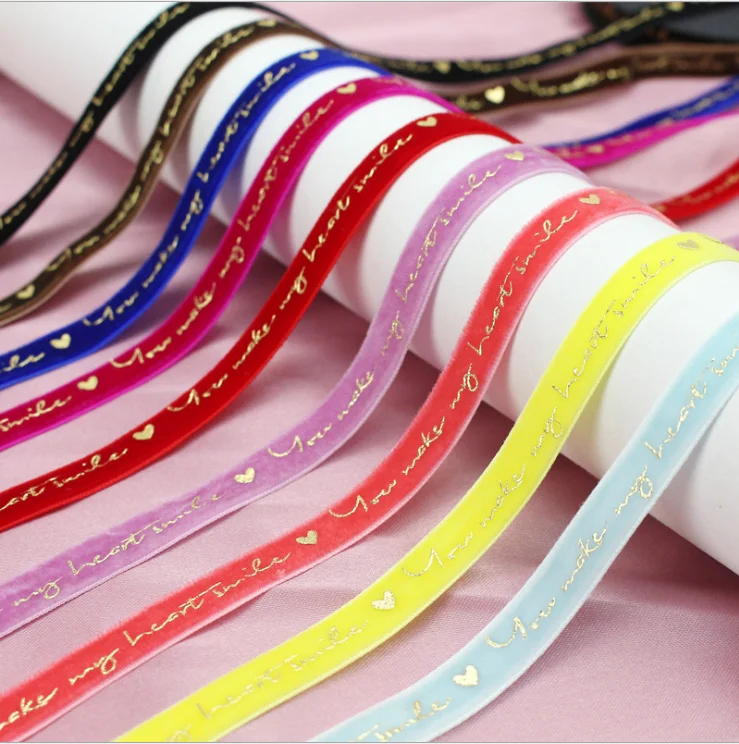 
Ribbon Glitter for Packing Factory High Quality Soft Velvet RIBBONS Single Face 100% Polyester Woven Celebrations Eco-friendly 