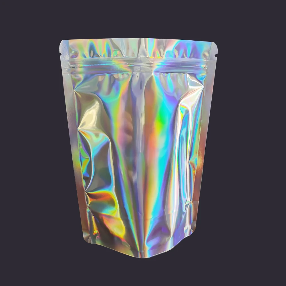Szhoyo Metallic Foil Doy Pack Reclosable Standup Zipper Pouch Bag Rainbow Stand up Pouch Food Grade Moisture Proof OPP/PET/CPP