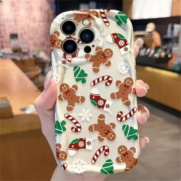 Christmas Design Phone Case Screen Lens Protection Soft TPU Cover For iPhone 16 Pro Max/16 Plus/15/14/13/12/11