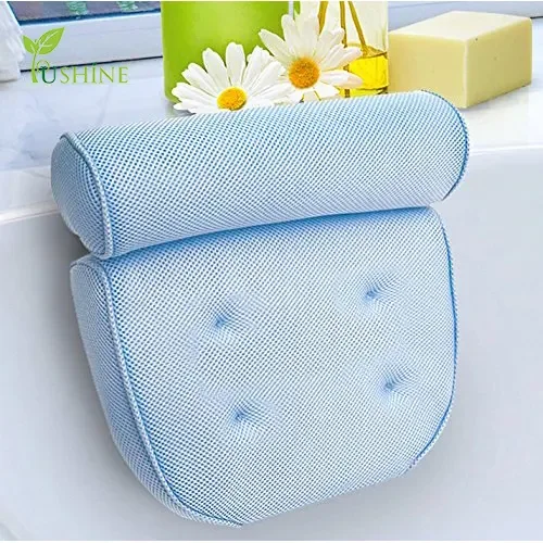 Luxury Bathroom Spa Non-Slip Extra Thick Magnetic Bath Tap Pillow with Head Neck Shoulder and Back Support