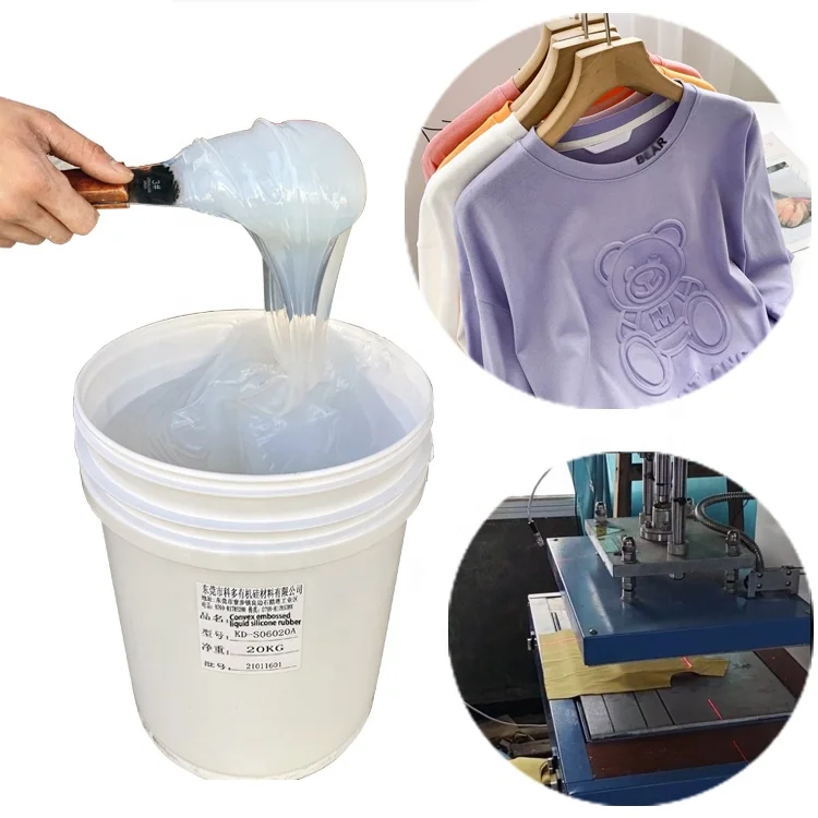 Made in China 3D relief effect liquid silicone textile ink for clothing logo screen printing/embossing printing