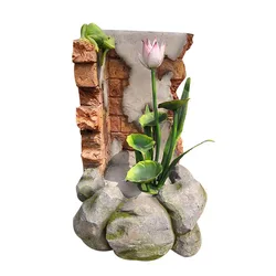 Metal Lotus Shape Mini-water-fountains Enchanted Garden Modern Water Fountain