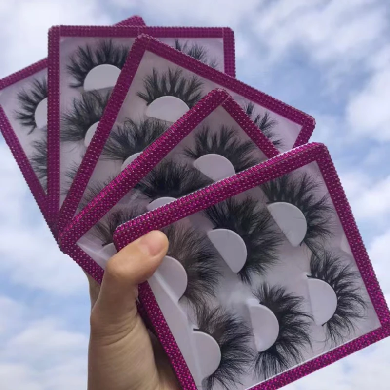 25mm Eyelashes Mink 25 Mm 3d Mink Lashes Bulk Wholesale Natural Dramatic False Eyelashes With Free Eyelash Boxes Packaging