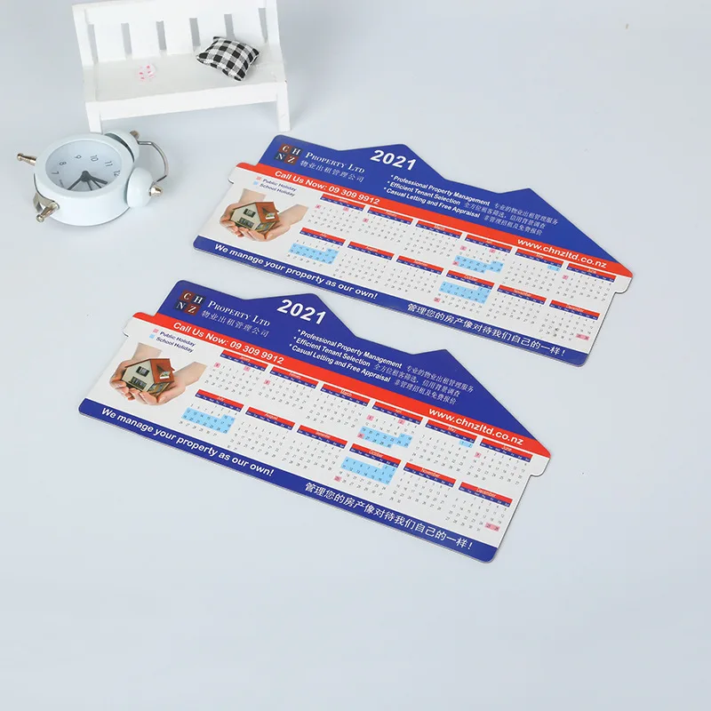 Customized 2025 Calendar Magnetic Name Card Fridge Magnet House Shaped Fridge Magnet For Realtors