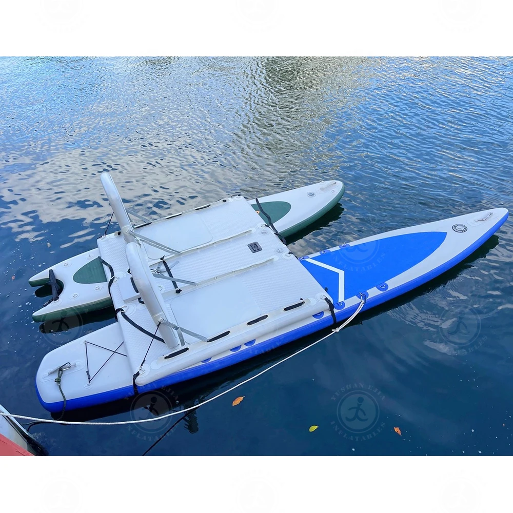 Water Play Equipment Paddle Drive Catamaran Fishing Gear Double Seat Inflatable Double SUP Catamaran boat